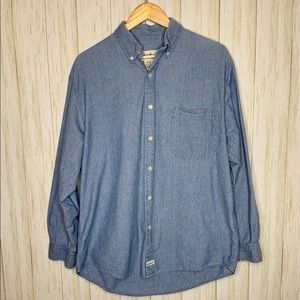 Eddie Bauer denim chambray 100% cotton button down